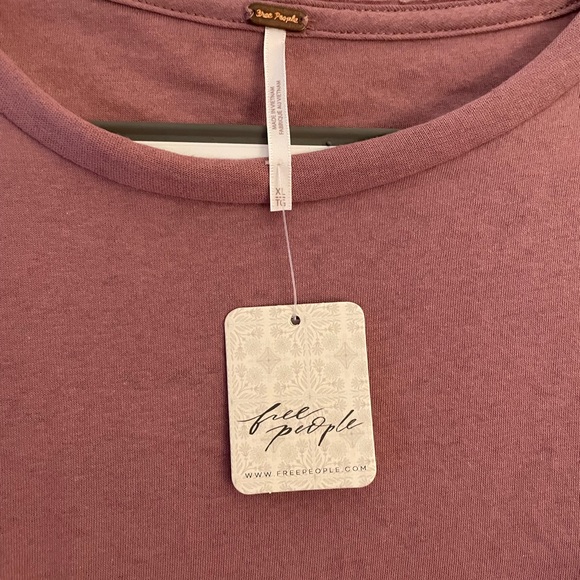 Free People Celine Tee Shirt. Top. Rose Gold. Long Sleeve. XL. NWT. Sequins. - Picture 9 of 9